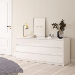 Ladekast Luna Hoogglans Wit - 154x71x50 cm