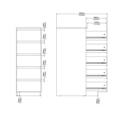 Ladekast Luna Hoogglans Wit - 41x112x50 cm