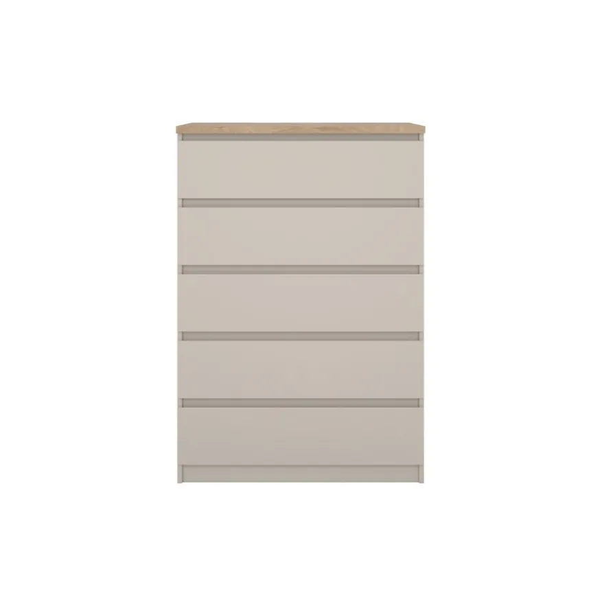 Ladekast Luna Taupe / Eiken - 77x112x50 cm