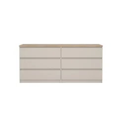 Ladekast Luna Taupe / Eiken - 154x71x50 cm