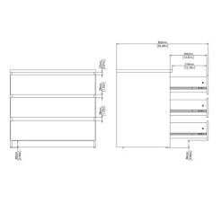 Ladekast Luna Wit - 77x71x50 cm