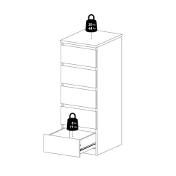 Ladekast Luna Wit - 41x112x50 cm