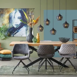 Light & Living Hanglamp Alvaro Zwart - 5 x E27 - 100 cm breed