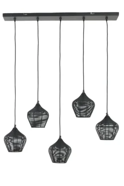 Light & Living Hanglamp Alvaro Zwart - 5 x E27 - 100 cm breed