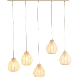 Light & Living Hanglamp Elati Naturel - 5 x E27 - 100 cm breed