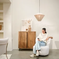 Light & Living Hanglamp Felida Crème - E27 - Ø 53 cm
