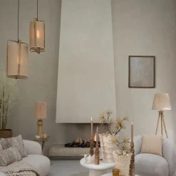 Light & Living Hanglamp Sendai Zand - E27 - Ø 37 cm