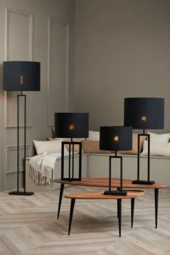 Light & Living Lampenkap Livigno Zwart - 50x38x50 cm