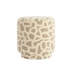 Light & Living Poef Davonte Taupe / Beige - Ø 40 cm