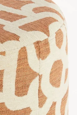Light & Living Poef Davonte Terra / Crème  - Ø 40 cm