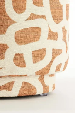 Light & Living Poef Davonte Terra / Crème  - Ø 40 cm