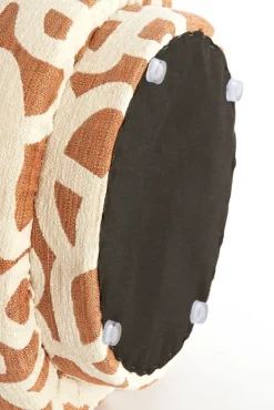 Light & Living Poef Davonte Terra / Crème  - Ø 40 cm
