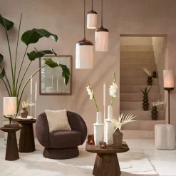 Light & Living Tafellamp Dania Bruin - E27 - 50 cm hoog