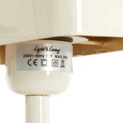 Light & Living Tafellamp Elenie Crème - E27 - 36 cm hoog