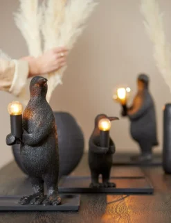Light & Living Tafellamp Penguin Zwart - E14 - 34 cm hoog