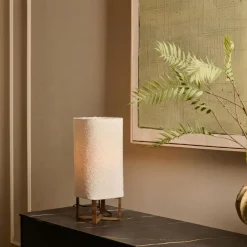 Light & Living Tafellamp Wyn Crème / Bruin - E27 - 39 cm hoog