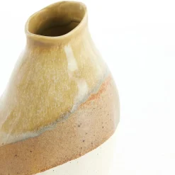 Light & Living Vaas Yulara Bruin / Creme - 19 cm hoog