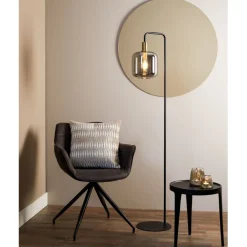 Light & Living Vloerlamp Lekar Zwart - E27 - 155 cm hoog