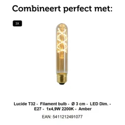 Lucide Hanglamp Corina Zwart - 3 x E27 - 90 cm breed