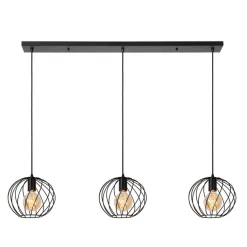 Lucide Hanglamp Danza Zwart - 3 x E27 - 130 cm breed