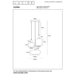 Lucide Hanglamp Ilona Multi - 3 x E27 - Ø 51 cm