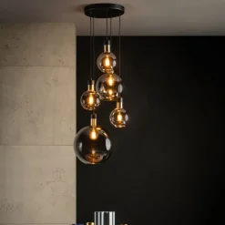 Lucide Hanglamp Julius Zwart - 5 x E27 - Ø 50 cm
