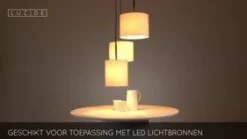 Lucide Hanglamp Maya Beige - 3 x E27 - Ø 46 cm