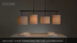 Lucide Hanglamp Maya Beige - 4 x E27 - 107 cm breed