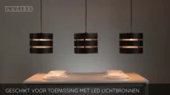 Lucide Hanglamp Rosas Zwart - 3 x E27 - 130 cm breed