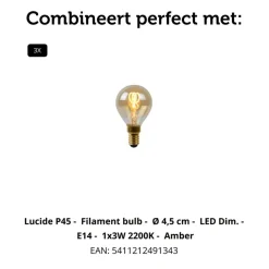 Lucide Plafondspot Alion Zwart - 3 x E14 - 38x10 cm