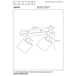 Lucide Plafondspot Alion Zwart - 2 x E14 - 26x10 cm