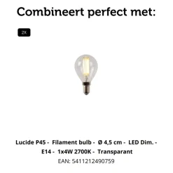 Lucide Plafondspot Bjorn Zwart - 2 x E14 - 30 cm breed