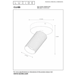 Lucide Plafondspot Clubs Zwart - GU10 - Ø 10 cm