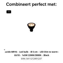 Lucide Plafondspot Punch Zwart - GU10 - Ø 10 cm