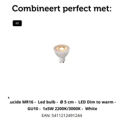Lucide Plafondspot Punch Wit - 2 x GU10 - 63 cm breed