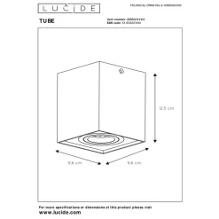 Lucide Plafondspot Tube Goud - GU10 - 10x10 cm