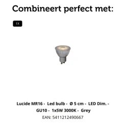 Lucide Plafondspot Tube Goud - GU10 - Ø 10 cm