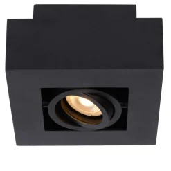 Lucide Plafondspot Xirax Zwart - GU10 - 14x14 cm