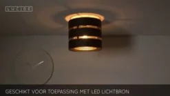 Lucide Plafonniere Rosas Zwart - E27 - Ø 26 cm