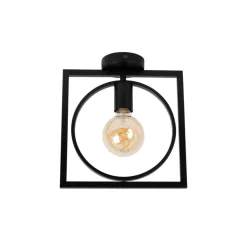 Lucide Plafonniere Suus Zwart - E27 - 28x24 cm