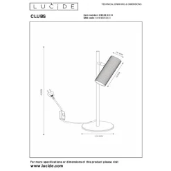 Lucide Tafellamp Clubs Wit - GU10 - 42 cm hoog