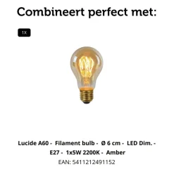 Lucide Tafellamp Extravaganza Coconut Zwart - E27 - 58 cm hoog
