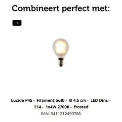 Lucide Tafellamp Greasby Grijs - E14 - 26 cm hoog