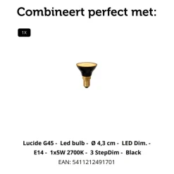 Lucide Tafellamp Momoro Wit - 30 cm hoog