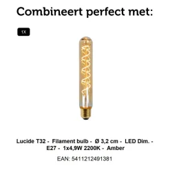 Lucide Tafellamp Rosas Zwart - E27 - Ø 26 cm