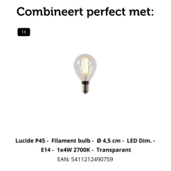 Lucide Tafellamp Woolly Geel - E14 - 28 cm hoog