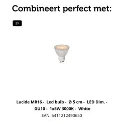 Lucide Vloerlamp Clubs Wit - 2 x GU10 - 140 cm hoog