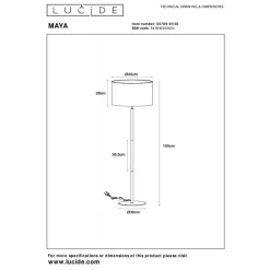 Lucide Vloerlamp Maya Beige - E27 - 150 cm hoog