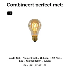 Lucide Vloerlamp Menno Zwart - E27 - 163 cm hoog