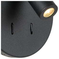 Lucide Wandlamp Bentjer Zwart - LED - Ø 14 cm